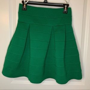 H&M Green A-Line Mini Skirt